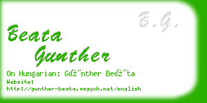 beata gunther business card